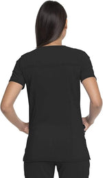 Dickies Advance Solid Tonal Twist V-Neck Top in Black