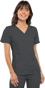 Cherokee Flexibles V-Neck Knit Panel Top