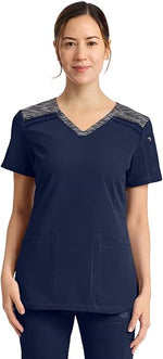 Dickies Dynamix V-Neck Top in Navy Blue