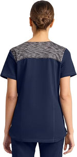 Dickies Dynamix V-Neck Top in Navy Blue