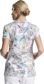 Dickies Scrubs Women's  V-Neck Shirt- JUNGLE BUDDIES