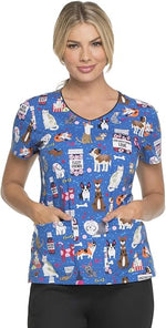 Dickies V-Neck Scrub Top- Unconditional Love