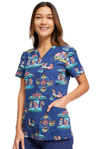 Cherokee V-Neck Print Top in Carnival Critters