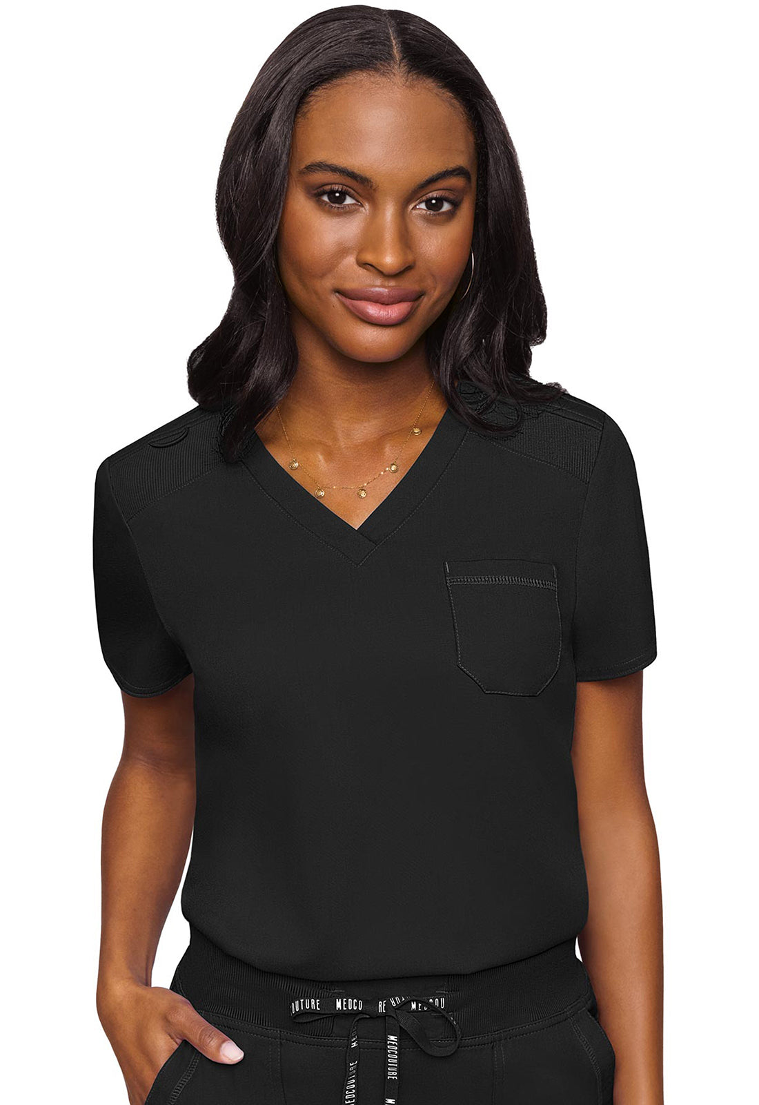 Med Couture Touch V-Neck Tuck In in Black