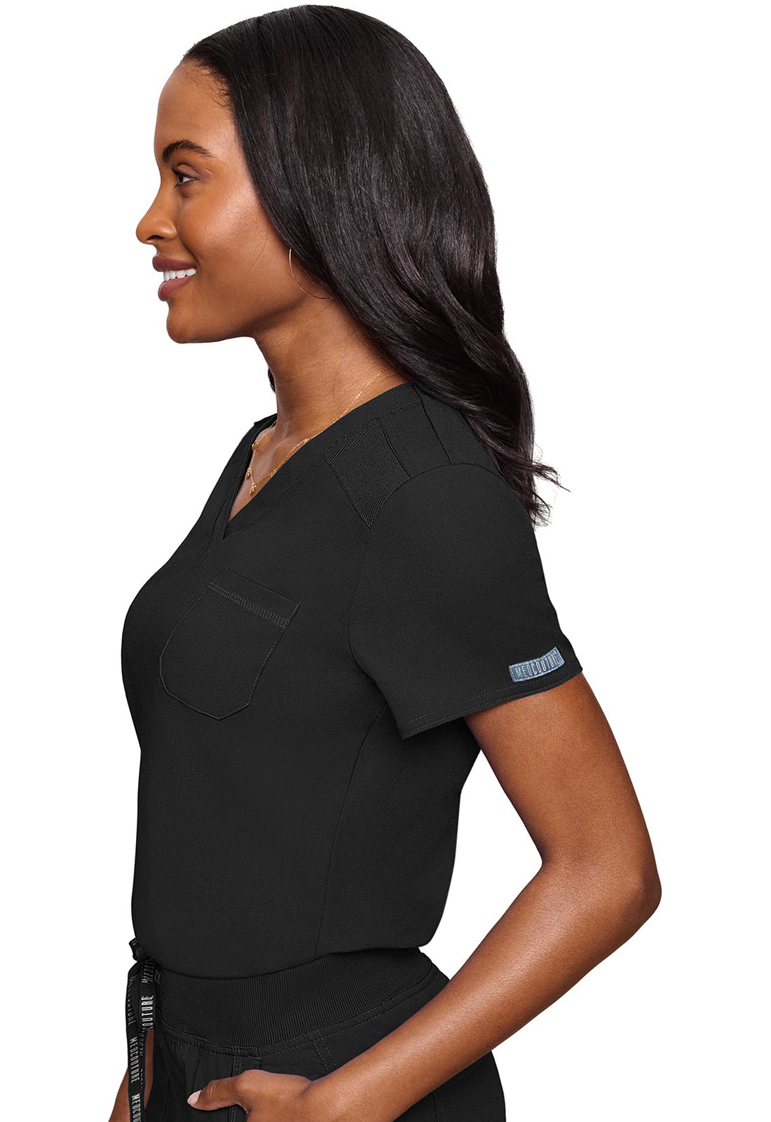 Med Couture Touch V-Neck Tuck In in Black