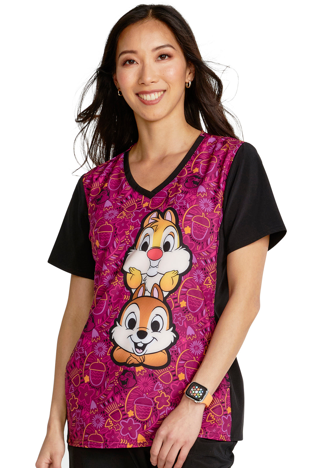 Disney V-Neck Print Top in Nuts For Nuts