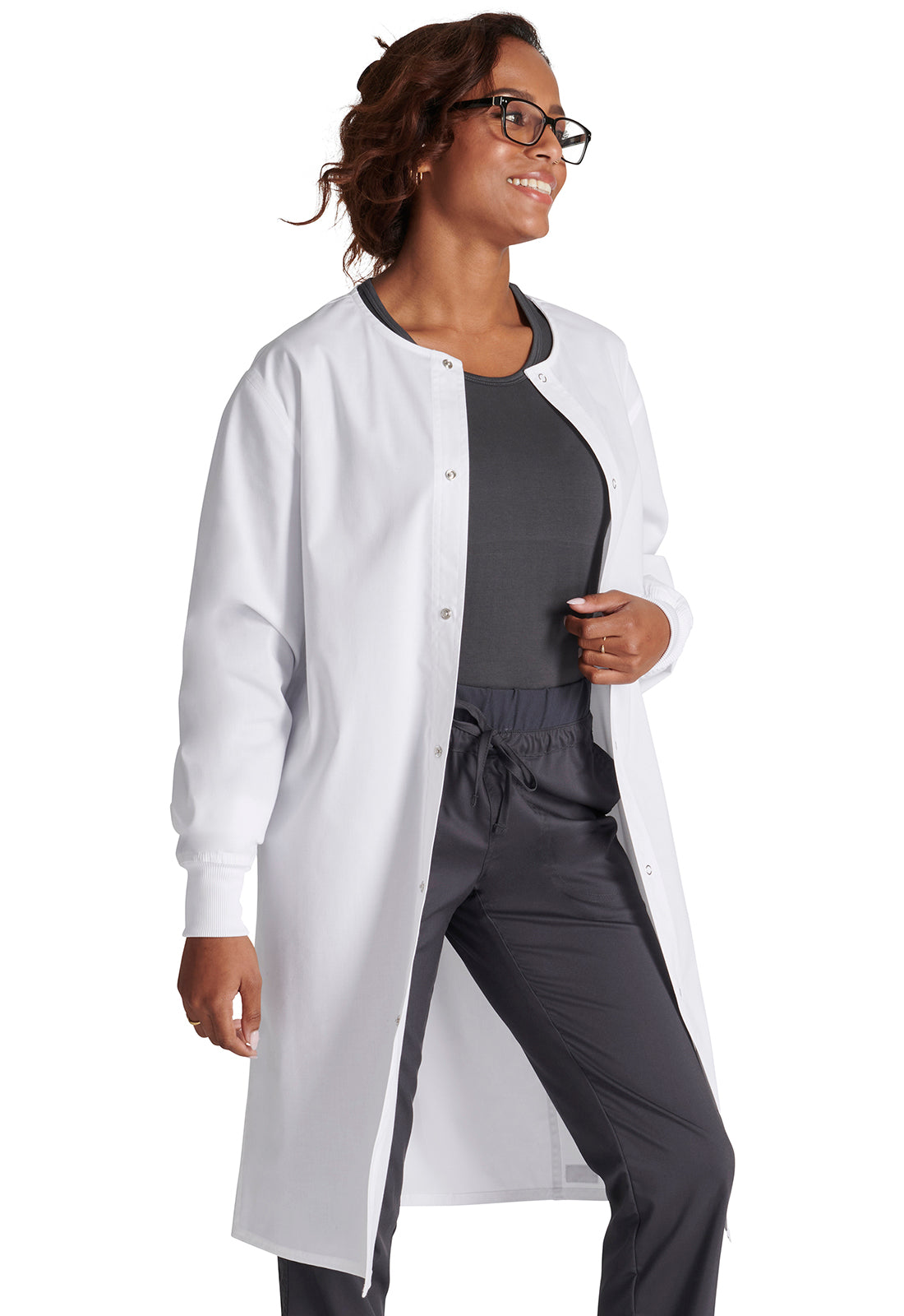 WORK WEAR Professionals Unisex 40" Snap Front Lab Coat in White