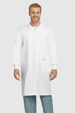 Mobb Full Length Unisex Snap Lab Coat with Knitted Cuffs