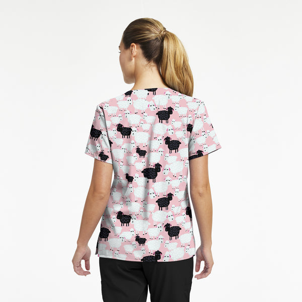 White Cross 3-POCKET V-NECK SCRUB TOP-618BBBS