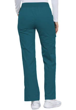 Cherokee Flexibles Mid Rise Knit Waist Pull-On Pant in Caribbean Blue-DOOR CRASHER PRICED!