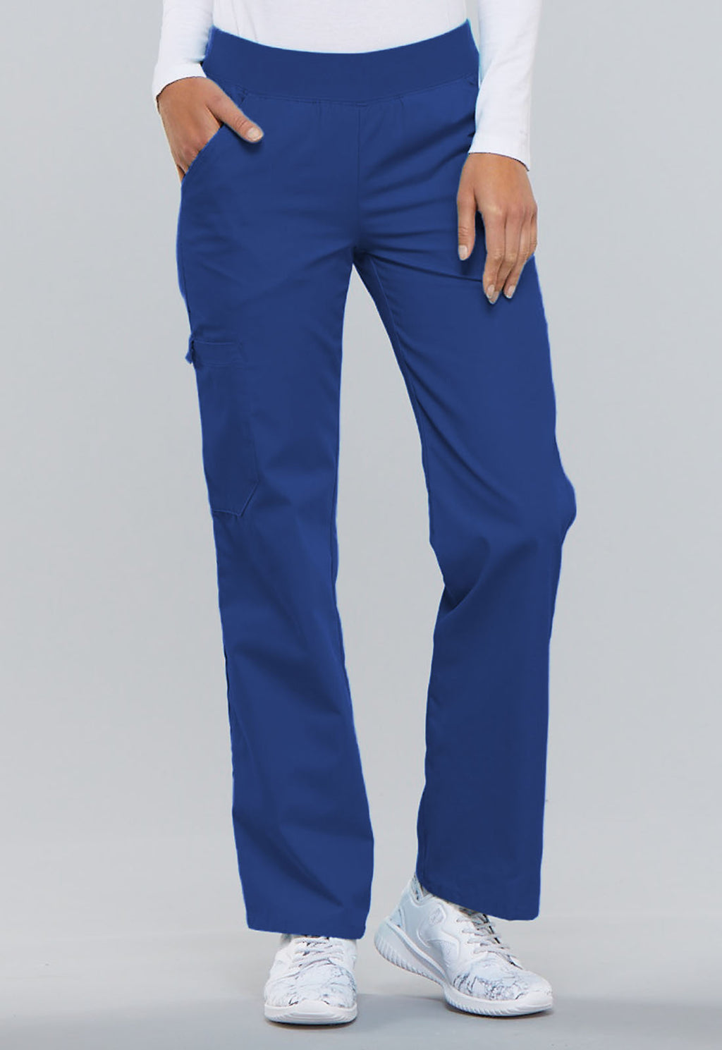 Cherokee Flexibles Mid Rise Knit Waist Pull-On Pant in Galaxy Blue-DOOR CRASHER PRICED!