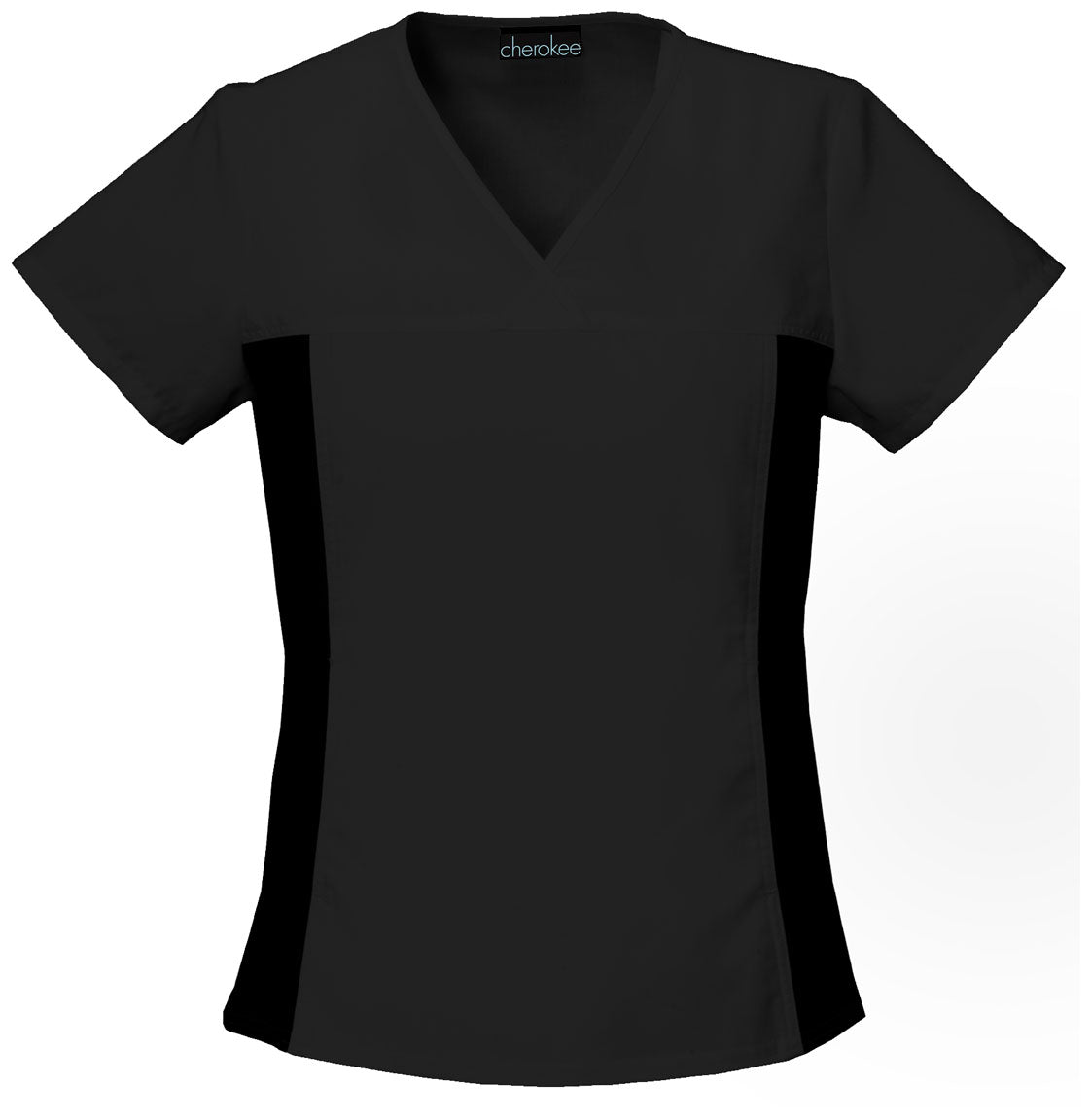 Cherokee Flexibles V-Neck Knit Panel Top