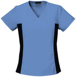 Cherokee Flexibles V-Neck Knit Panel Top