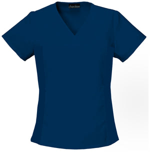 Cherokee Flexibles V-Neck Knit Panel Top