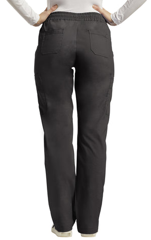 White Cross Cargo Pockets  Drawstring Pant in Black Style 304