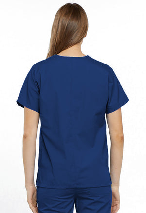 Cherokee Workwear V-Neck Top in Electric Blue