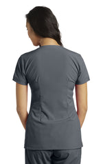 White Cross FIT Athletic Style V-Neck Top Pewter