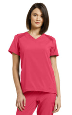 White Cross FIT V-Neck Top Flamingo