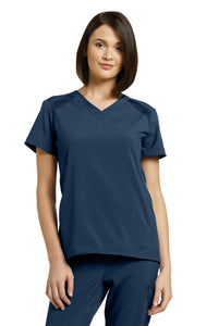 White Cross FIT V-Neck Top Navy