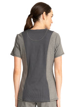 Infinity Shaped V-Neck Top in Heather Grey