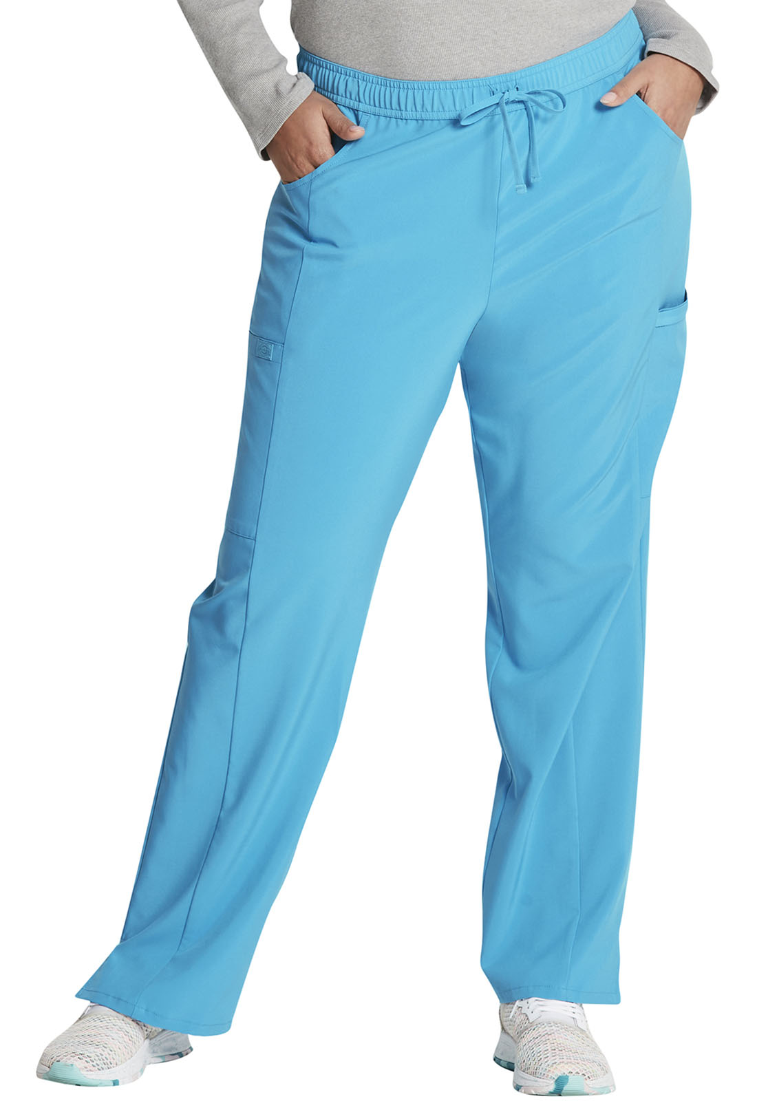 Dickies Mid Rise Straight Leg Drawstring Pant in Blue Hawaii CLEAROUT!
