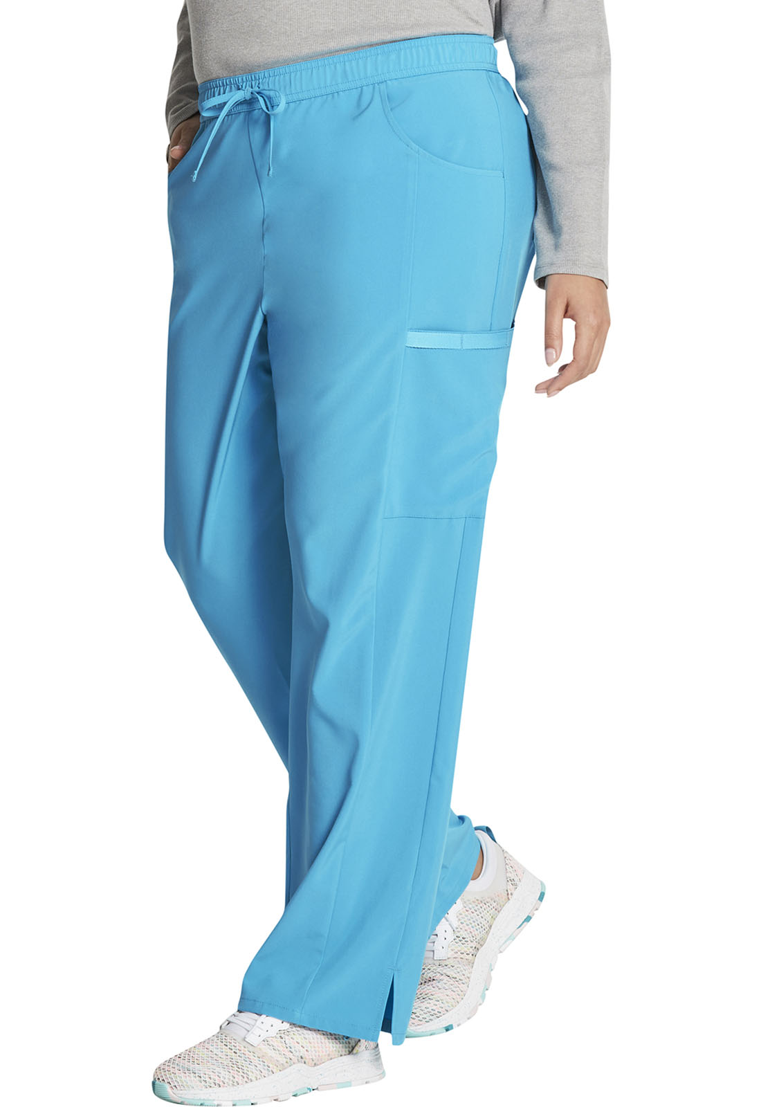 Dickies Mid Rise Straight Leg Drawstring Pant in Blue Hawaii CLEAROUT!