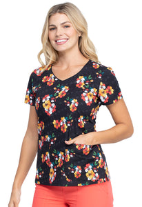 Dickies V-Neck Top in Caring Clusters