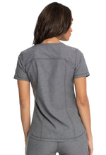 Dickies V-Neck Top in Heather Grey