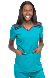 Dickies Dynamix V-Neck Top in Blue