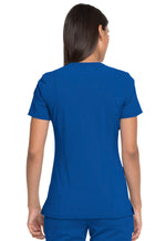 Dickies Advance Solid Tonal Twist V-Neck Top  in Royal Blue