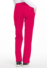 Elle Simply Polished Mid Rise Straight Leg Pull-on Pant in Rouge