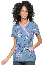 Elle Mock Wrap Top in Dancing Dots