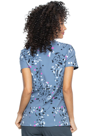 Elle Mock Wrap Top in Dancing Dots