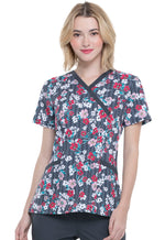 Elle Prints a La Mode Mock Wrap Top  in Fast Track Floral