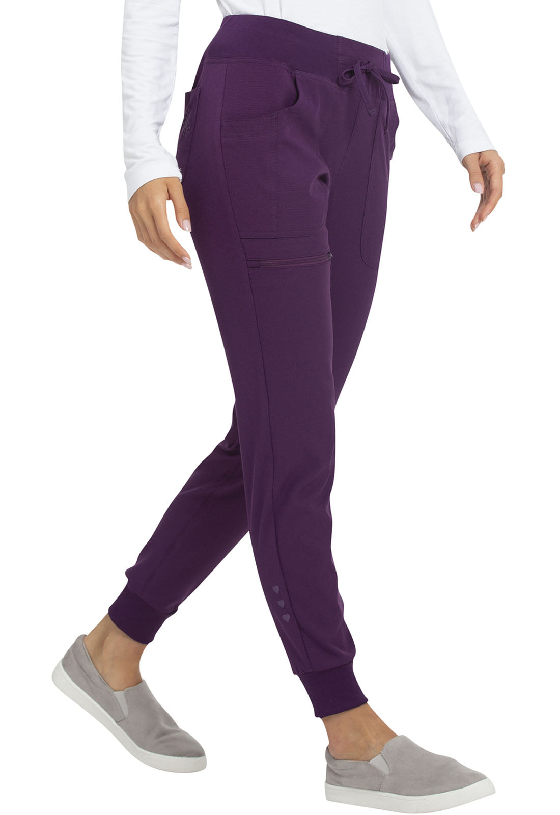 HeartSoul "The Jogger" Low Rise Tapered Leg Pants Eggplant