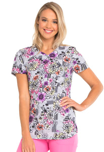 HeartSoul Prints Mock Wrap Top  in Patterns And Posies