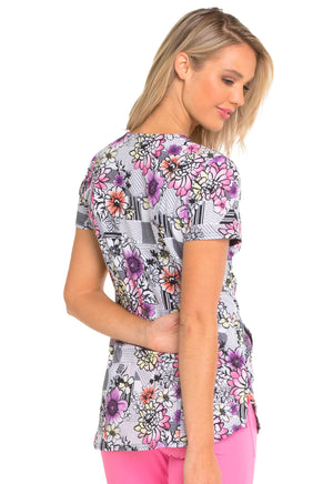 HeartSoul Prints Mock Wrap Top  in Patterns And Posies