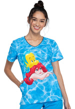 Disney V-Neck Top in Ariel And Flounder