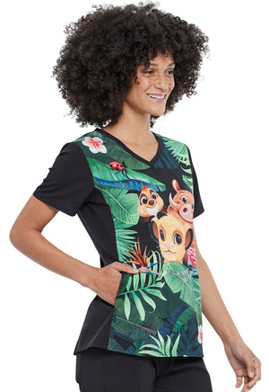 Lion King V-Neck Print Top in Wild Things