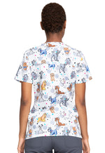 Disney's V-Neck Print Top in Cats And Dogs