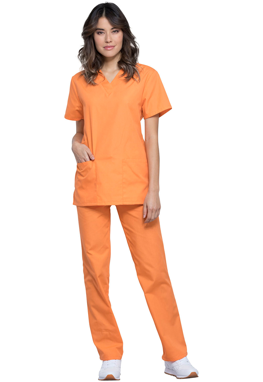Cherokee Unisex Top and Pant Set in Fresh Orange CLEAROUT!