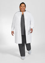 Mobb Full Length Unisex Snap Lab Coat with Knitted Cuffs
