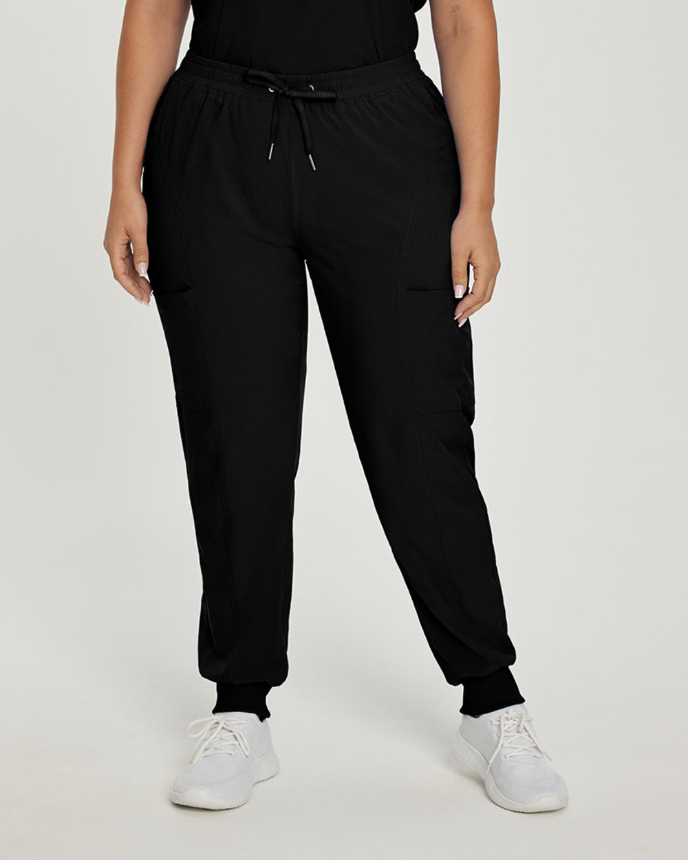 Athletic Joggers Black Joggers With White Drawstring Women's